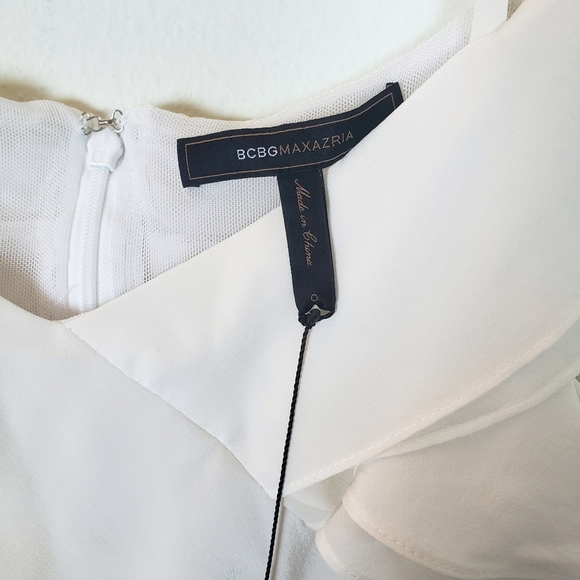 NWT BCBGMaxAzaria Silk Tiered Ruffle Dress size 0 - Picture 5 of 8